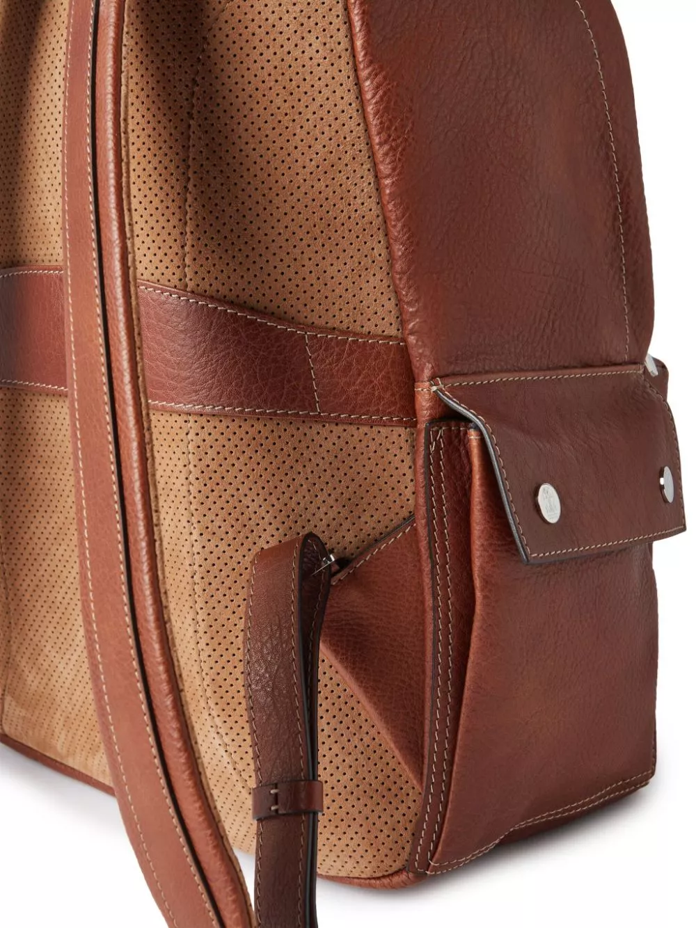 Brunello Cucinelli logo-stamp leather backpack Men 0114