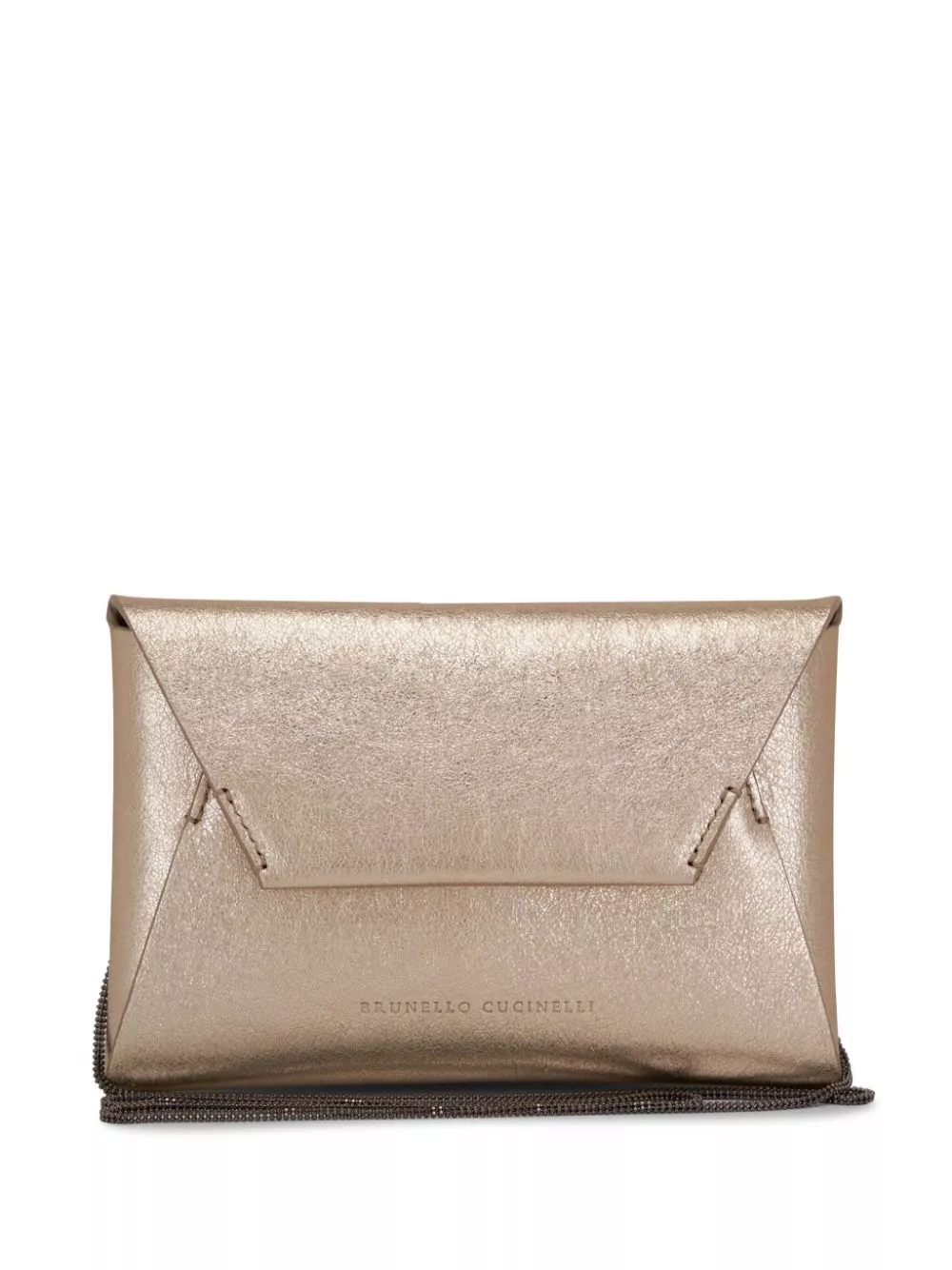 Brunello Cucinelli metallic envelope leather clutch Women 0116