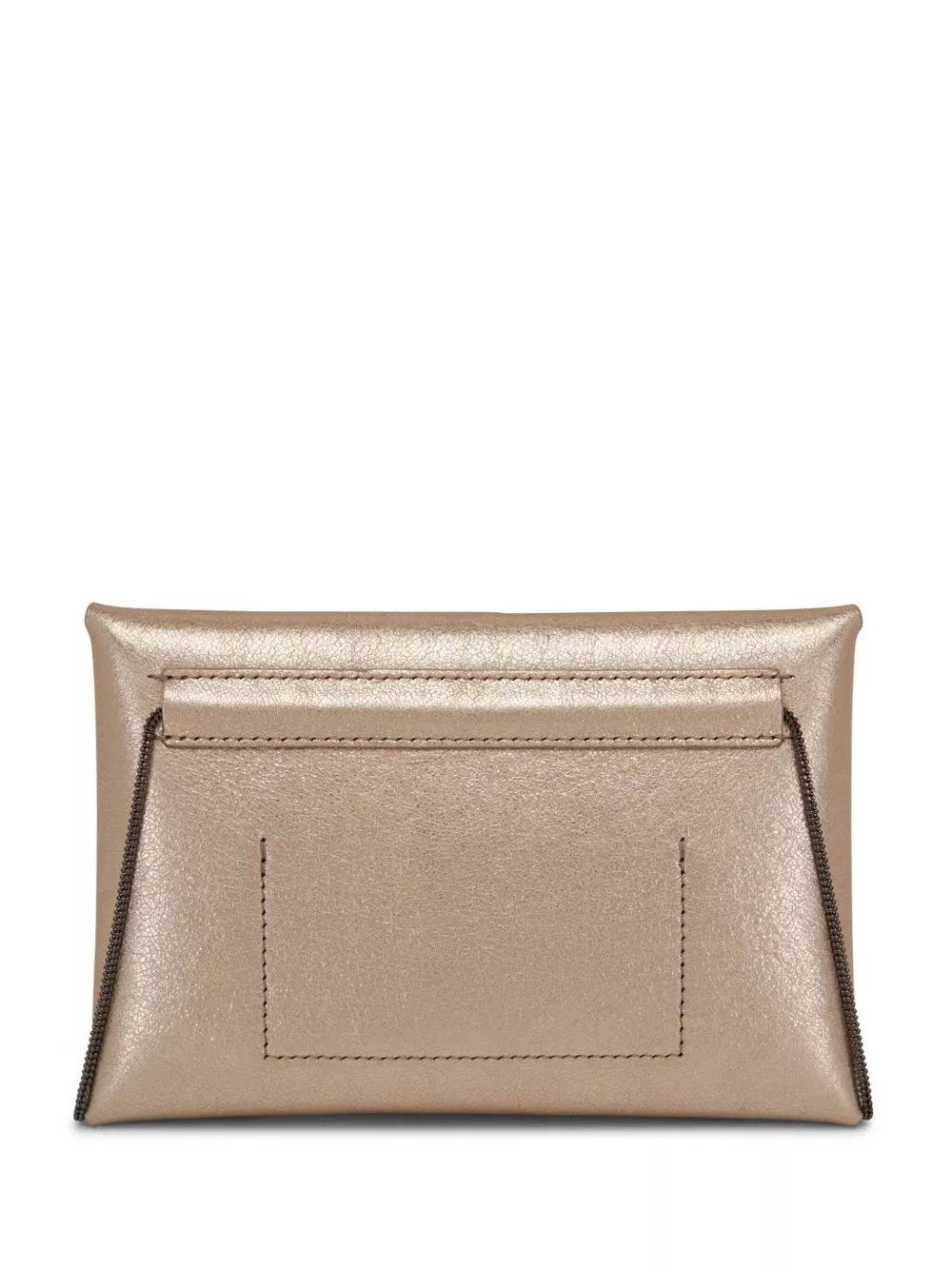 Brunello Cucinelli metallic envelope leather clutch Women 0116