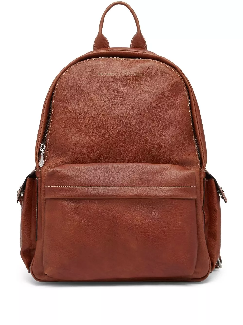 Brunello Cucinelli logo-stamp leather backpack Men 0114