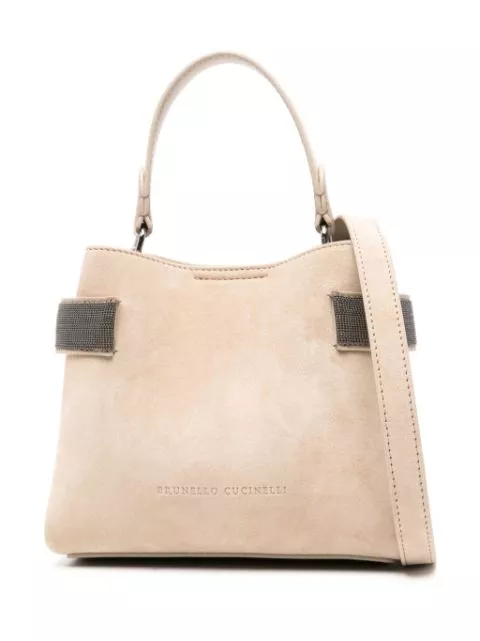 Brunello Cucinelli Monili-chain suede cross body bag Women 0113