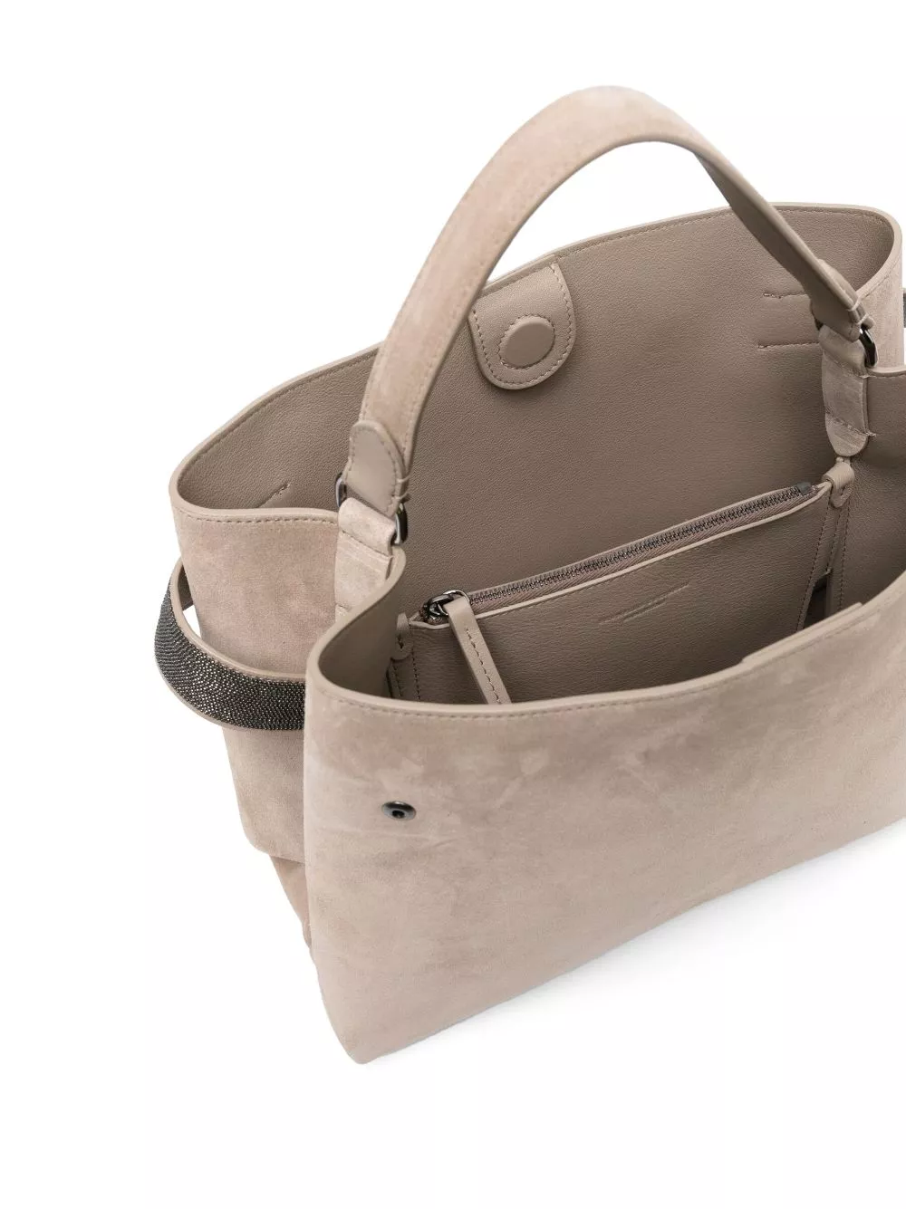 Brunello Cucinelli Monili-detail suede tote bag Women 0113