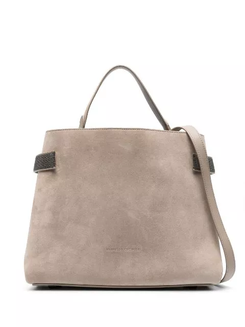 Brunello Cucinelli Monili-detail suede tote bag Women 0113